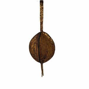 AMCO Brown Gold Sequin Wristlet Coin Purse Beads Zipper Elegant  Party Cocktail